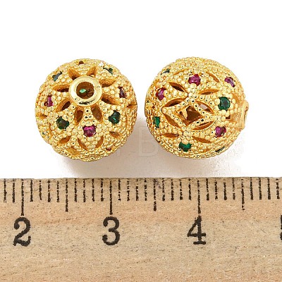 Rack Plating Brass Cubic Zirconia Beads KK-L215-330A-G-1