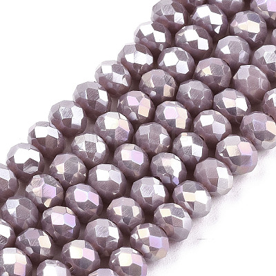 Electroplate Glass Beads Strands EGLA-A034-P4mm-B19-1