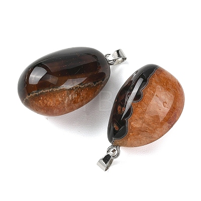 Natural Dyed & Heated Agate Tumbled Stone Pendants GG-K002-07-1