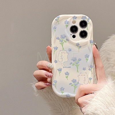 Tulip Cat Pattern TPU Plastic Mobile Phone Cover PW-WGD8F46-01-1