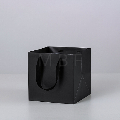 Solid Color Kraft Paper Gift Bags with Ribbon Handles LS-PAAG-PW0001-103A-05-1