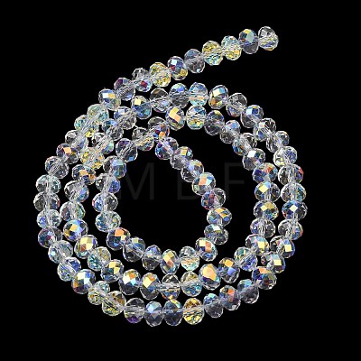 Electroplate Transparent Glass Beads Strands EGLA-A046-01B-21-1