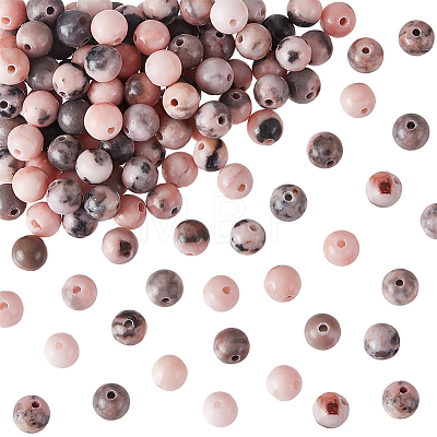 Natural Pink Zebra Jasper Beads G-OC0001-22-6mm-1