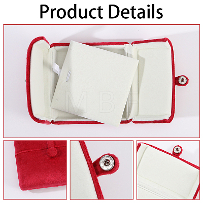 Double Door Velvet Jewelry Pendant/Necklace Gift Storage Boxes CON-WH0086-157-1