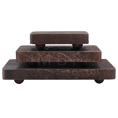 3Pcs 3 Sizes Wood Display Pedestals for Rings Earrings Bracelets ODIS-WH0331-71A-1