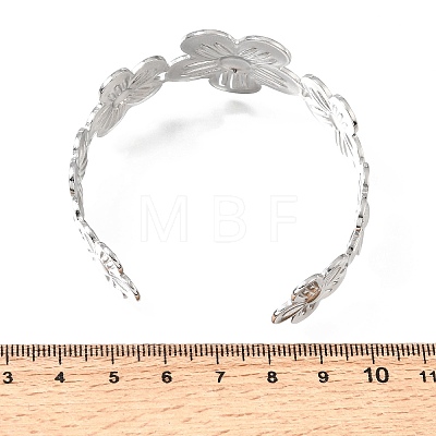 25MM 304 Stainless Steel Hollow Flower Cuff Bangles for Women SA-CBAB767-30P-1