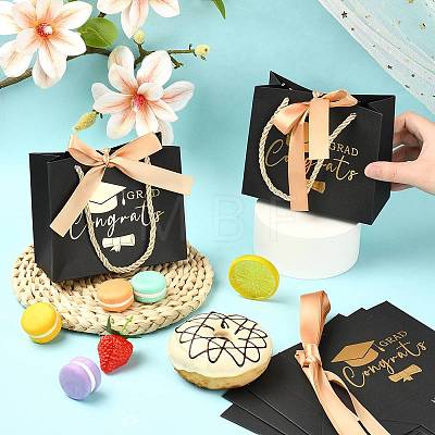 Gold Stamping Graduation Cap Paper Gift Bags CARB-FZC0001-01A-1