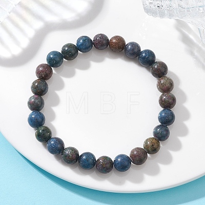 Natural Sapphire Beaded Stretch Bracelets for Women BJEW-JB13081-1