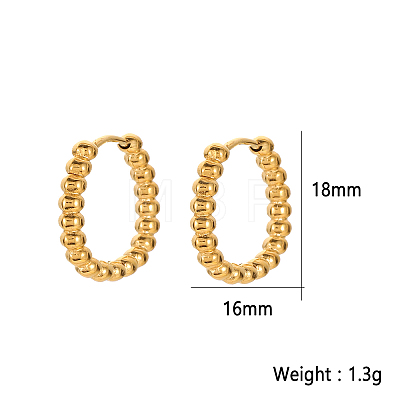 Stainless Steel Bead Shaped Women's Hoop Earrings CM1666-1