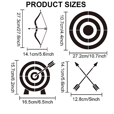 MAYJOYDIY US 1 Set Archery PET Hollow Out Drawing Painting Stencils DIY-MA0004-37B-1