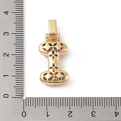 Brass Micro Pave Cubic Zirconia Pendants ZIRC-P121-01G-I-1