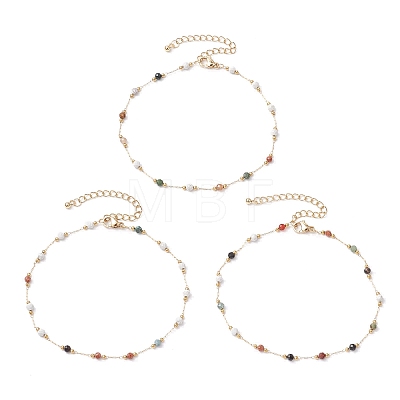 304 Stainless Steel Chain Anklets for Women AJEW-AN00691-1
