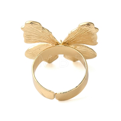 Butterfly Alloy Open Cuff Rings for Women RJEW-U006-06B-G-1