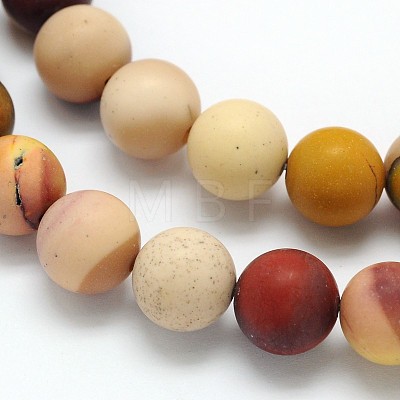 Frosted Round Natural Mookaite Beads Strands G-N0166-65-8mm-1