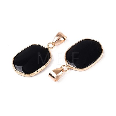 Natural Black Onyx(Dyed & Heated) Pendants G-N349-04A-G-1