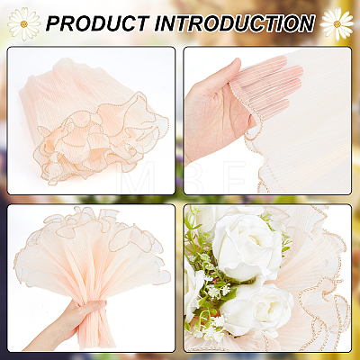 Wrinkled Wavy Gauze Yarn Flower Bouquets Wrapping Packaging DIY-WH0039-430B-1