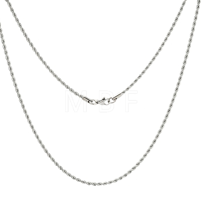 Twisted Stainless Steel Rope Chain Necklace Making X-NJEW-507L-10-1