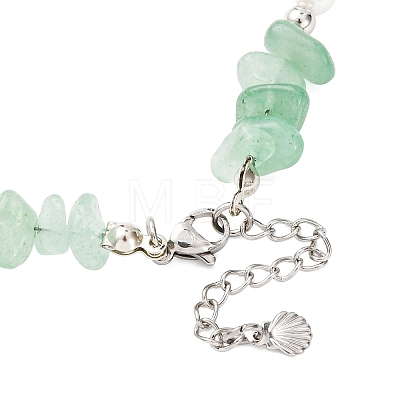 Natural Green Aventurine Chip Beads Bracelets & Necklaces Sets SJEW-JS01357-04-1