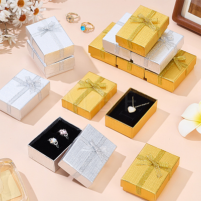 12Pcs 2 Colors Cardboard Necklace Boxes CBOX-PH0001-11-1