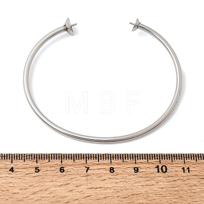 304 Stainless Steel Open Cuff Torque Bangle Making BJEW-H644-02P-1