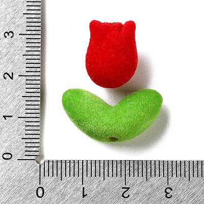 Flocking Opaque Acrylic Beads OACR-P038-01A-01-1