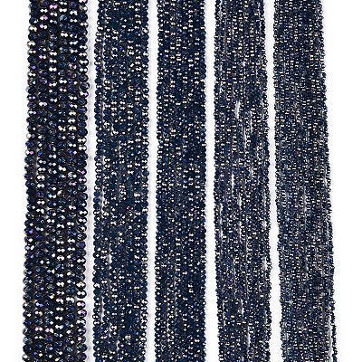 Electroplate Glass Beads Strands EGLA-A044-P4mm-B16-1