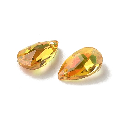 Faceted Teardrop Glass Pendants GLAA-O008-A29-1