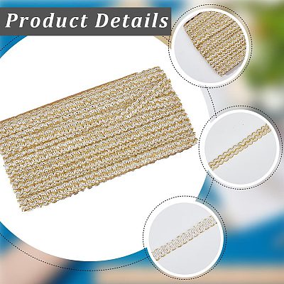 11M Polyester Curtain Lace Trimmer Ribbon OCOR-WH0082-33B-1