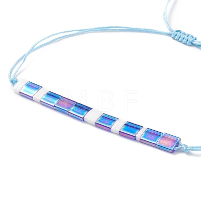 Glass Seed Link Bracelet BJEW-JB08894-03-1