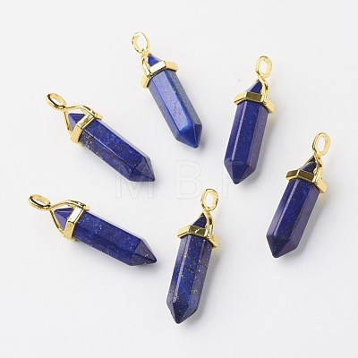 Natural Lapis Lazuli Double Terminated Pointed Pendants X-G-G902-B02-1
