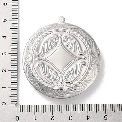 Rack Plating Brass Locket Pendant Cabochon Settings KK-F090-06P-1