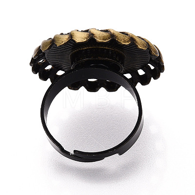 Adjustable Alloy & Iron Bezel Cup Ring Base with Rotatable Tray MAK-T012-14AB-1