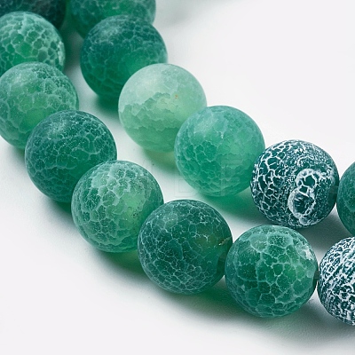 Natural Crackle Agate Beads Strands G-G055-8mm-M-1