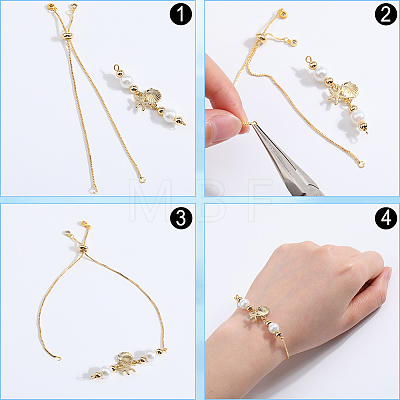 32Pcs Rack Plating Adjustable Brass Slider Bracelet Making KK-SP0001-78G-1