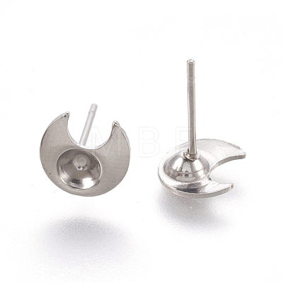 304 Stainless Steel Stud Earring Findings X-STAS-G187-07P-1