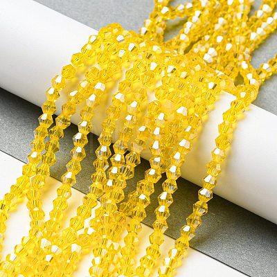 Transparent Electroplate Glass Beads Strands GLAA-F029-2mm-C22-1