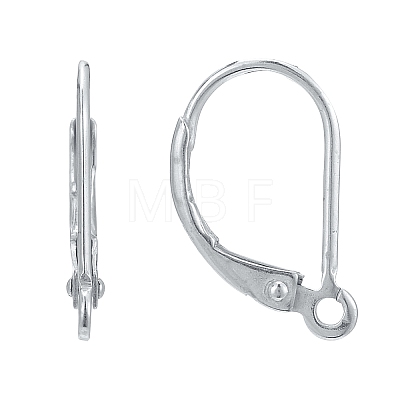 925 Sterling Silver Leverback Hoop Earrings STER-L054-52S-1