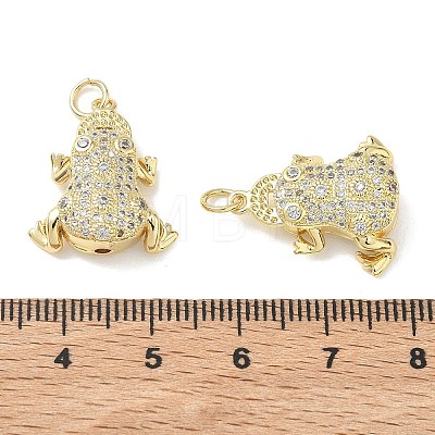 Brass Micro Pave Clear Cubic Zirconia Pendant KK-H280-04G-1