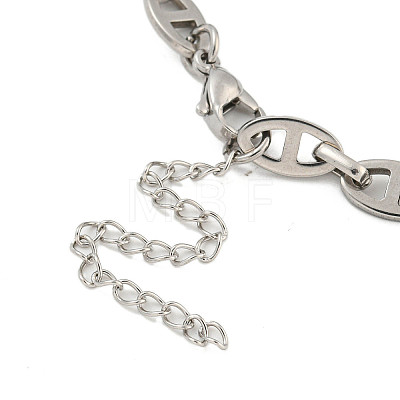 304 Stainless Steel Oval Link Chains Bracelets for Men & Women BJEW-D042-22A-P-1