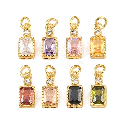 Brass Pave Cubic Zirconia Charms CU-CBA3D67-07G-1