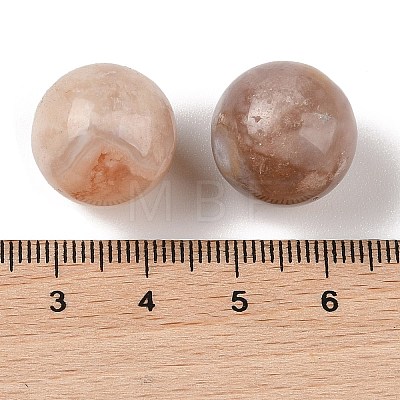 Natural Cherry Blossom Agate No Hole Sphere Beads G-K353-04D-33-1