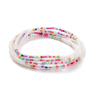 Glass Seed Beaded Elastic Waist Bead Chains NJEW-C00021-1