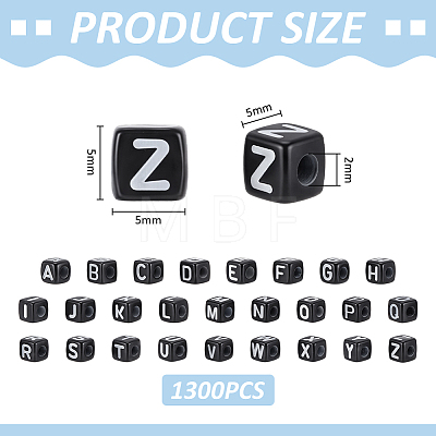 1300Pcs Opaque Horizontal Hole Acrylic Beads SACR-UN0001-08-1