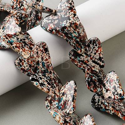 Spray Printed Synthetic Turquoise Beads Strands TURQ-P002-04A-02-1