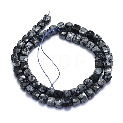 Natural Snowflake Obsidian Beads Strands G-K310-B13-1