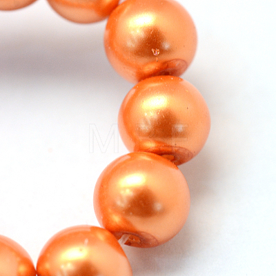 Baking Painted Pearlized Glass Pearl Round Bead Strands HY-Q330-8mm-36-1