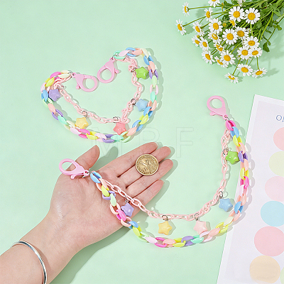 2Pcs ABS Plastic & Acrylic Bag Extender Chains HJEW-OC00400-1