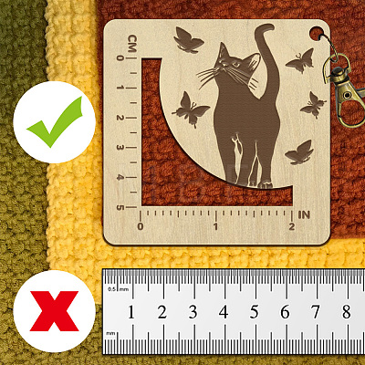 Wooden Square Frame Crochet Ruler DIY-WH0536-001-1