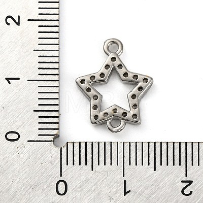 Brass Micro Pave Clear Cubic Zirconia Star Links Connector Charms KK-A230-03B-P-1