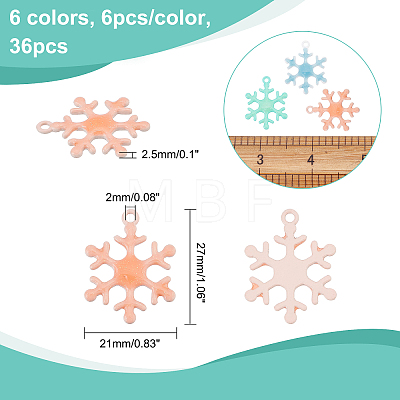 CHGCRAFT 36Pcs 6 Colors Spray Painted Alloy Enamel Pendants ENAM-CA0001-25-1